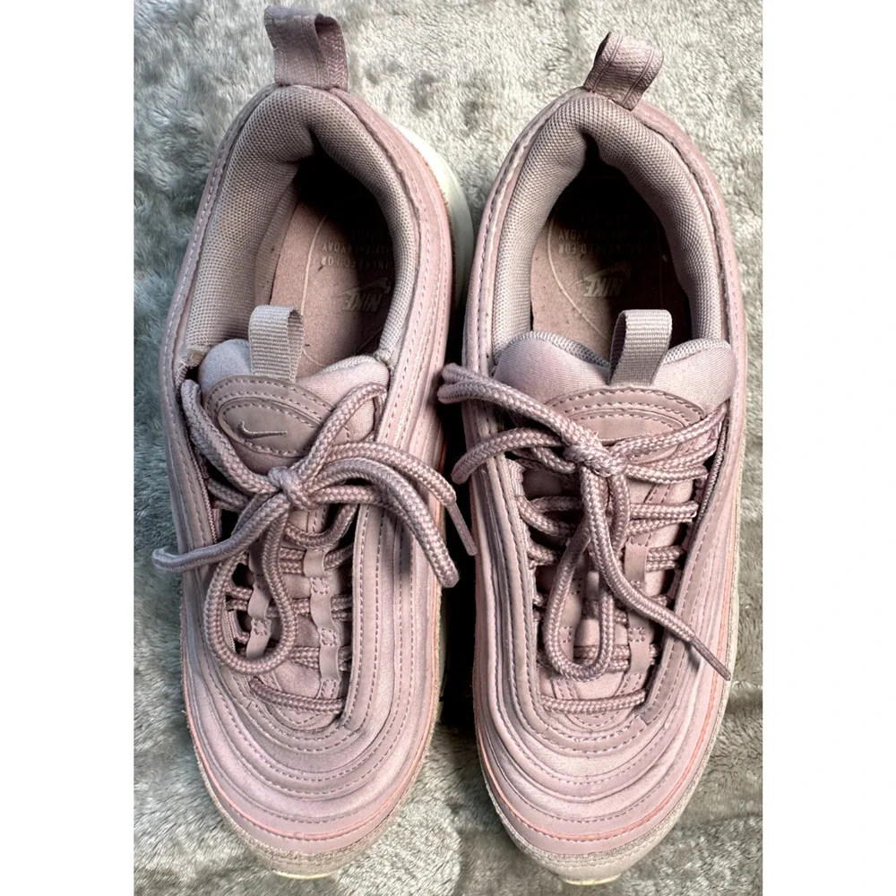 Nike Air Max 97 Premium Pink Leather Shoes Sneakers Womens Size 7 917646-500